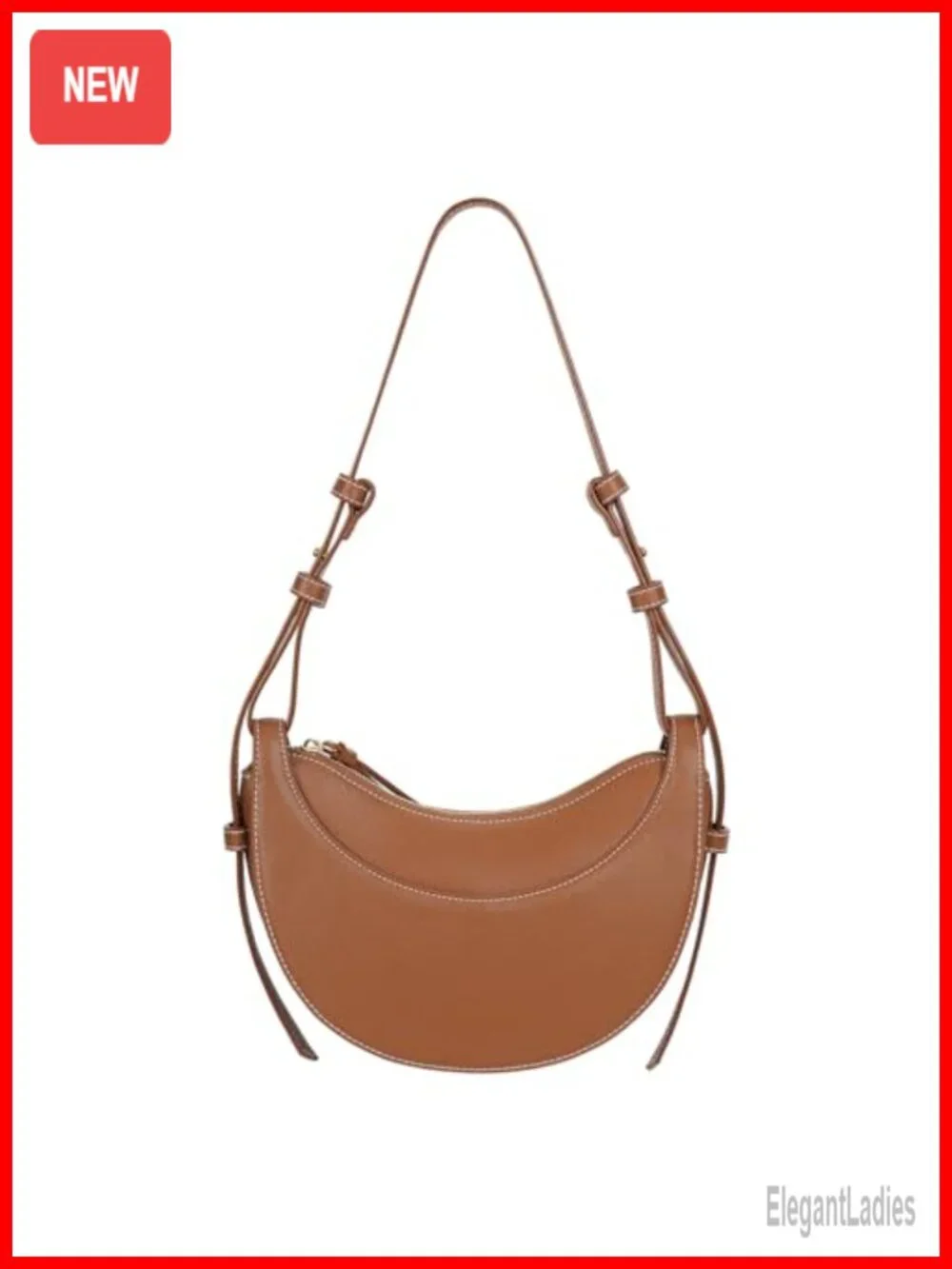 Faux Leather Saddle Bag Crescent Purse Hobo Crossbody Handbag